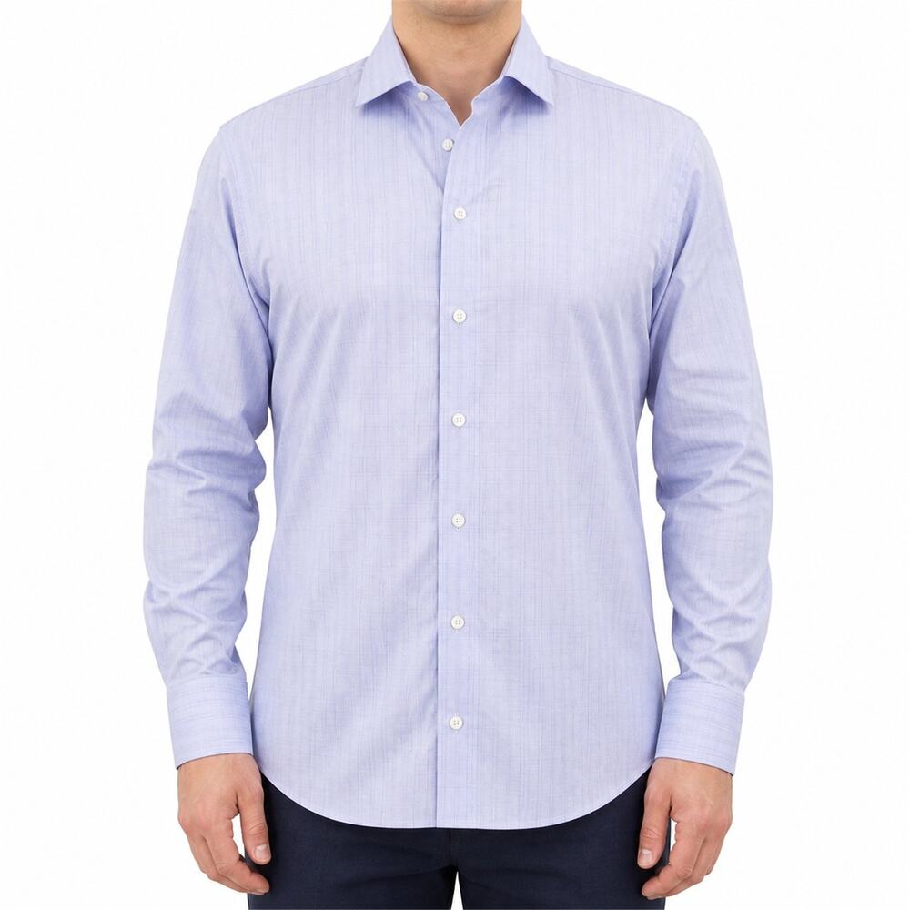 Ledbury Shirt Mens Large Purple Blue Plaid Button Down Long Sleeve